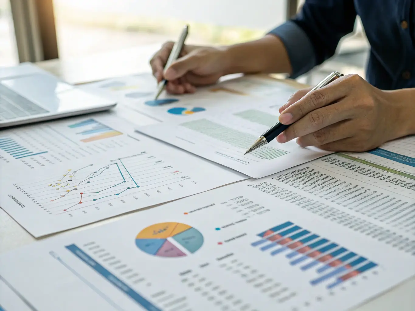 An image showcasing a detailed financial report analysis, highlighting key investment metrics and growth indicators.